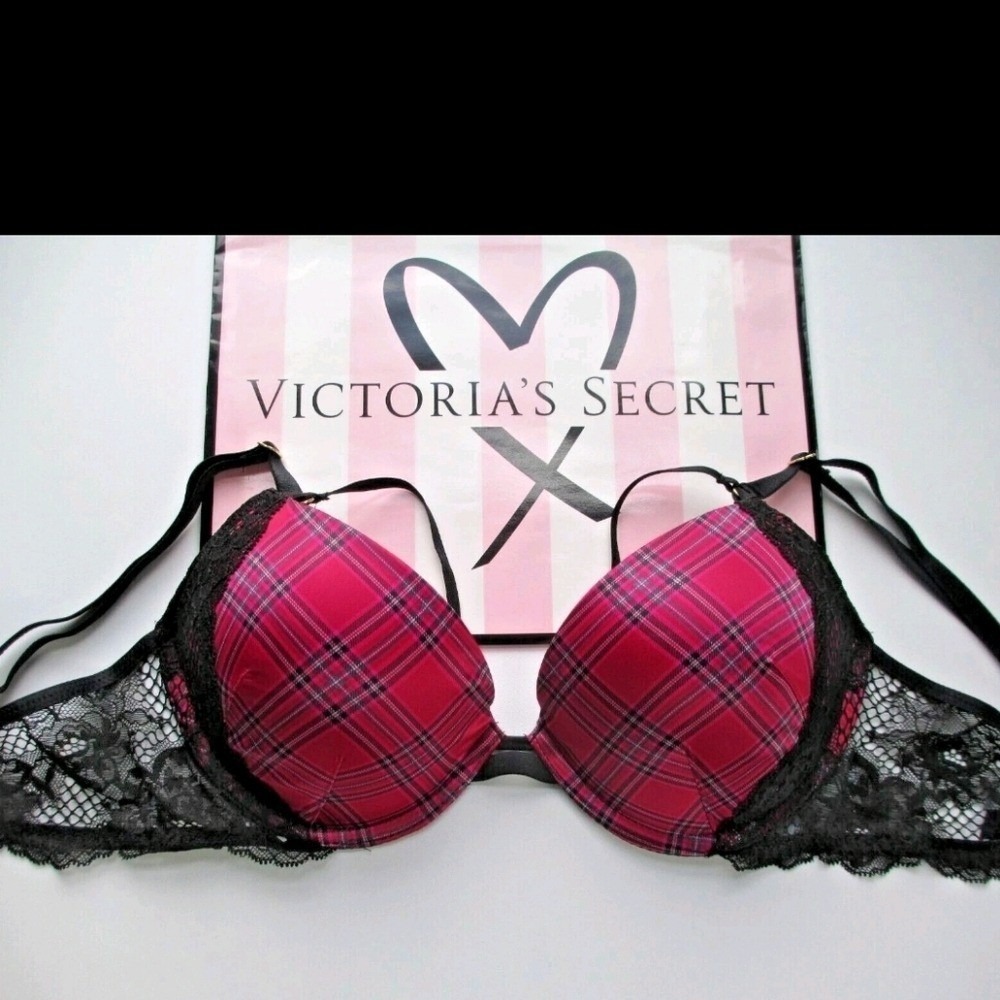 Victoria's Secret Red Plaid Very Sexy Push-Up Bra‎